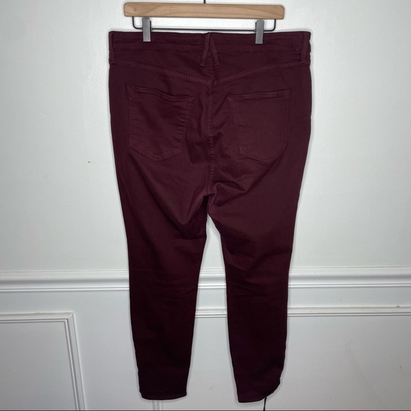 Good American Good Legs Maroon Ankle Leg Lace Up Jean Womens 18 - Picture 4 of 9